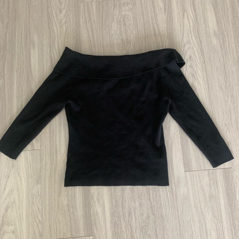 Pierre Cardin Black Off-Shoulder Top